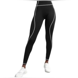 BuffBunny Black Leggings with White Accents